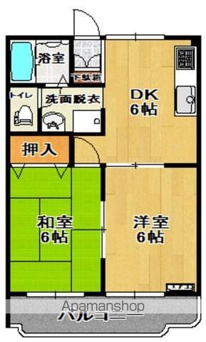 グリーンシティ秀喜(2DK/1階)の間取り写真