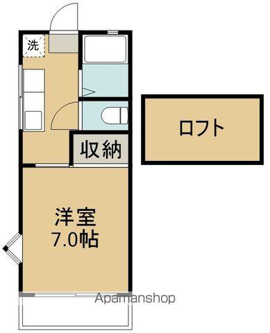 プリンスコート沖野B棟(1K/2階)の間取り写真