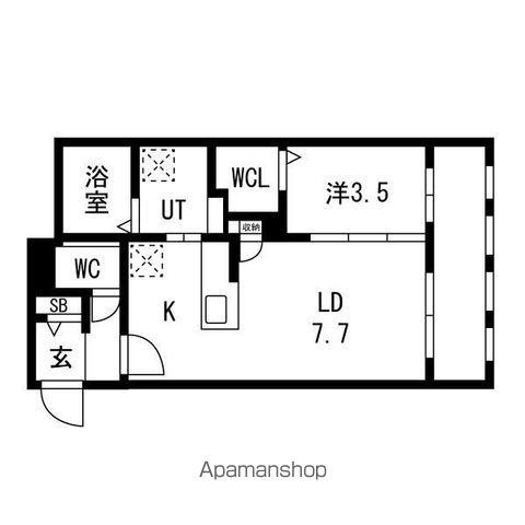 アルファスクエア北37西9MS(1LDK/3階)の間取り写真
