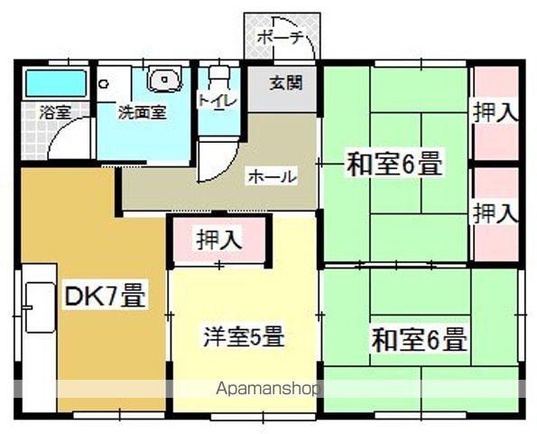 東北本線 二本松駅 徒歩20分 1階建 築29年(3DK)の間取り写真