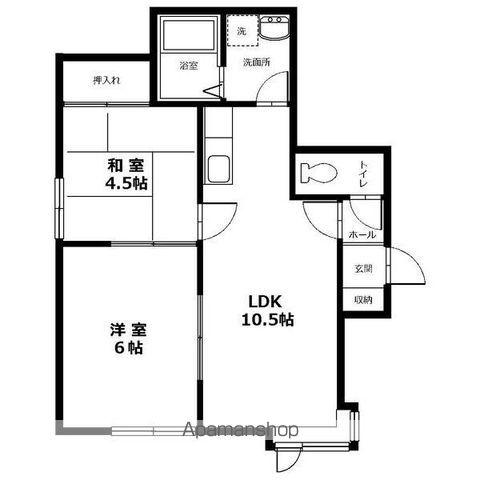 メゾンドサカエⅡ(2LDK/2階)の間取り写真