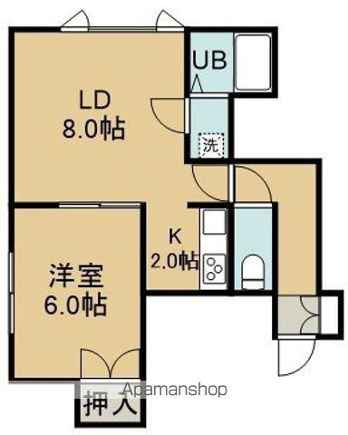メモリーウエストA(1LDK/2階)の間取り写真