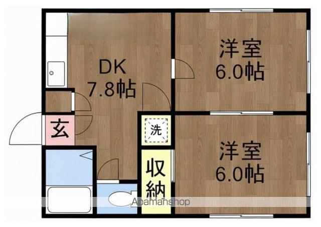 ケイスタハイツ(2DK/2階)の間取り写真