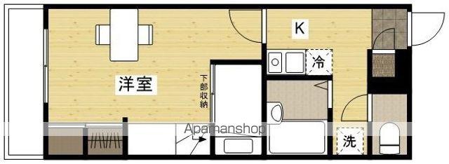 シエル神辺(1K/1階)の間取り写真