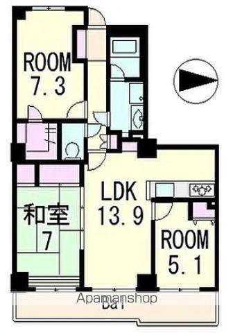 ウイングビュー(3LDK/3階)の間取り写真