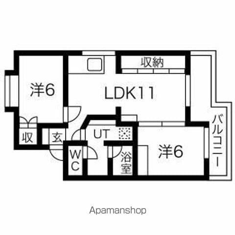 シャルム小畑(2LDK/2階)の間取り写真