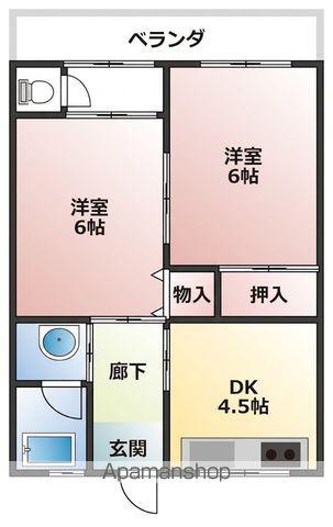 リベルテAWA(2DK/2階)の間取り写真