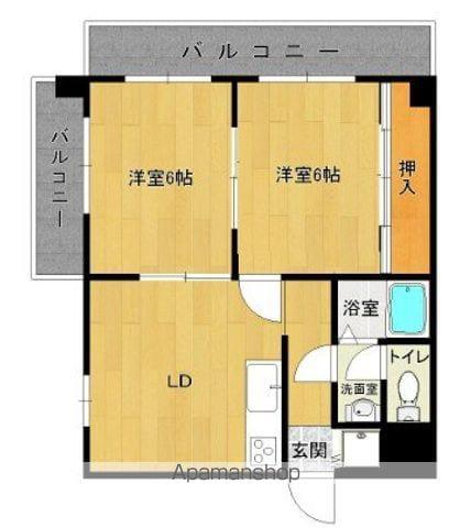 コーポ良邦(2DK/3階)の間取り写真