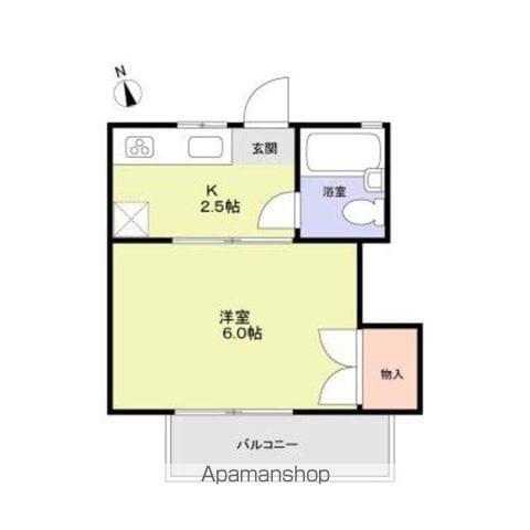 シュガーハウス(1K/1階)の間取り写真