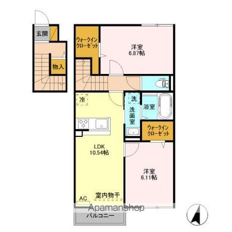 グランツ B(2LDK/2階)の間取り写真