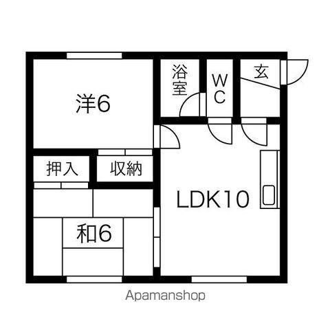 斉藤ハイツB(2LDK/1階)の間取り写真