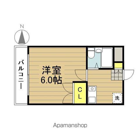 戸田パークハイツ(1K/3階)の間取り写真