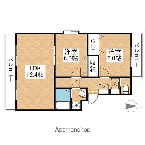 ユーミーグレース(2LDK/4階)の間取り写真