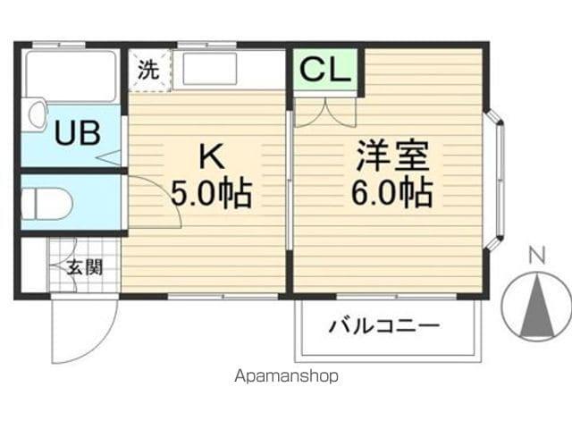 内野コーポ(1DK/1階)の間取り写真