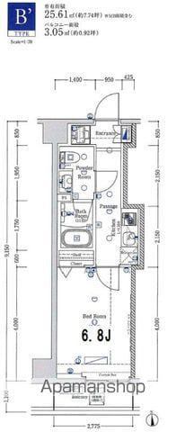 XEBEC錦糸北斎通(1K/6階)の間取り写真