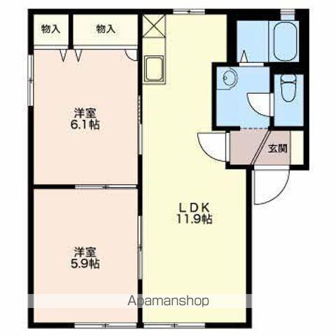 フォーレス四季 C棟(2LDK/1階)の間取り写真