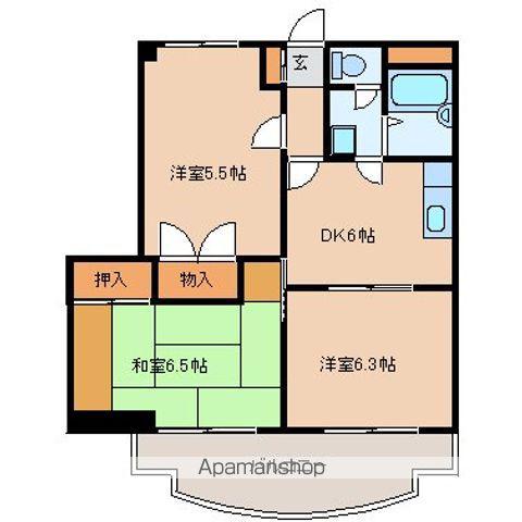 たかすぎビル(3DK/4階)の間取り写真