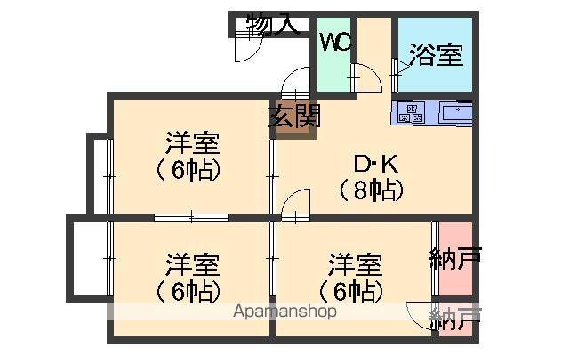 SUNSET(3DK/2階)の間取り写真