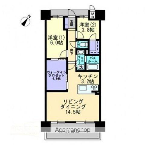 アルファステイツ市駅西(3LDK/6階)の間取り写真