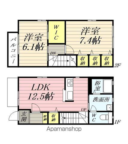 エミグランドD棟(2LDK/1階)の間取り写真