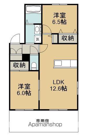 ディアス佐野(2LDK/1階)の間取り写真