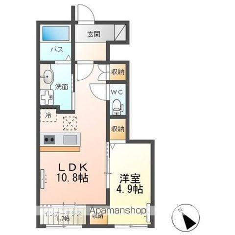 CRAISB(1LDK/1階)の間取り写真