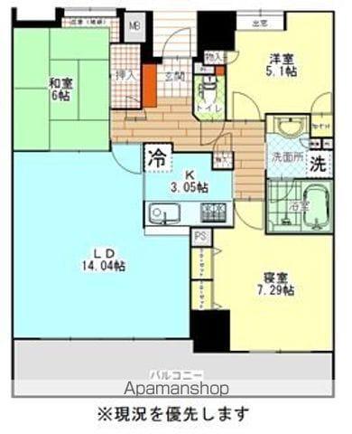 セントラルタワー(3LDK/15階)の間取り写真