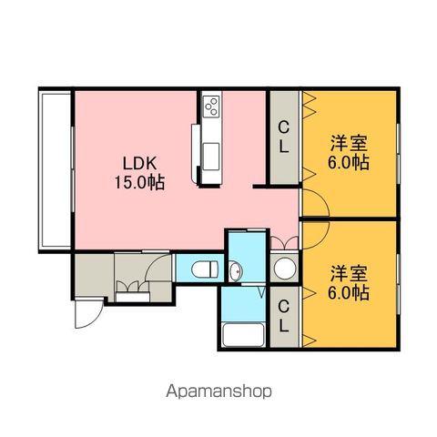 CAPA柏陽(2LDK/1階)の間取り写真
