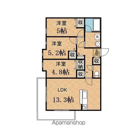 ベルグラース(3LDK/3階)の間取り写真