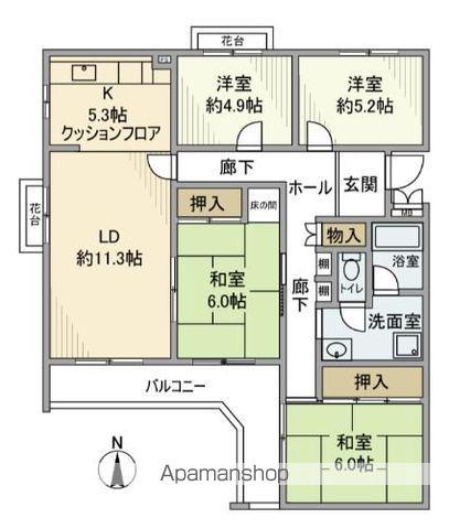 エステート上水本町6号棟(4LDK/3階)の間取り写真
