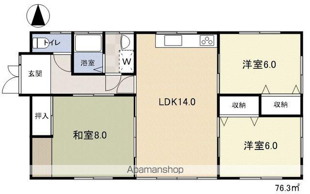 大糸線 北松本駅 徒歩40分 1階建 築26年(3LDK)の間取り写真