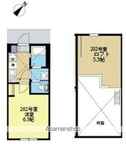 ソラーレ横浜反町(1K/2階)の間取り写真