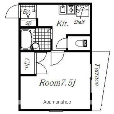 オウガストハウス(1K/1階)の間取り写真