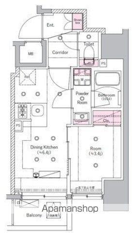 SYFORME ITABASHI Ⅲ(1DK/4階)の間取り写真