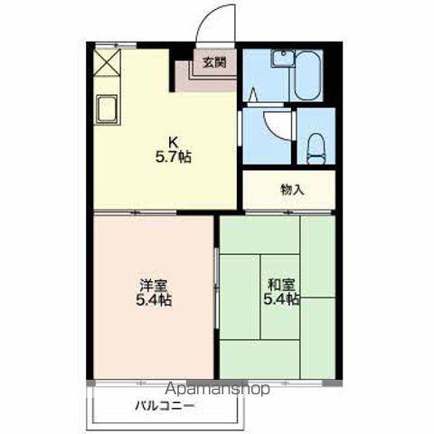 タウンコート(2K/1階)の間取り写真