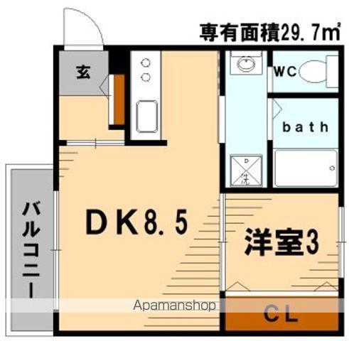 リフィタフェルデ(1DK/3階)の間取り写真