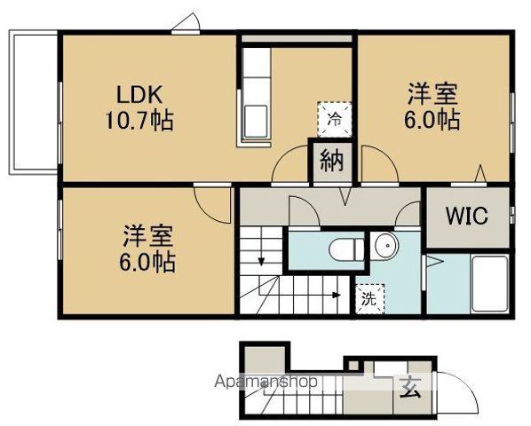 アースビレッジⅤ(2LDK/2階)の間取り写真