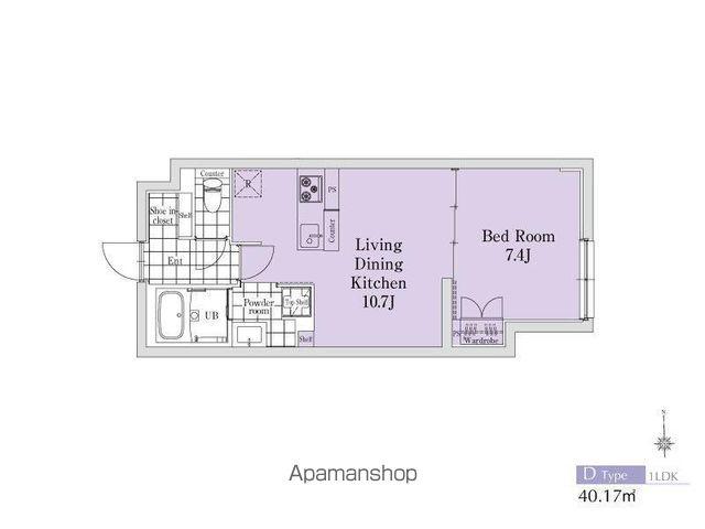 EXAM新中野Ⅱ(1LDK/2階)の間取り写真