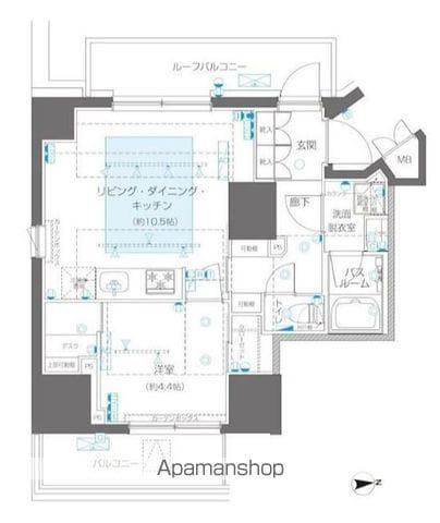 ZOOM信濃町(1LDK/7階)の間取り写真