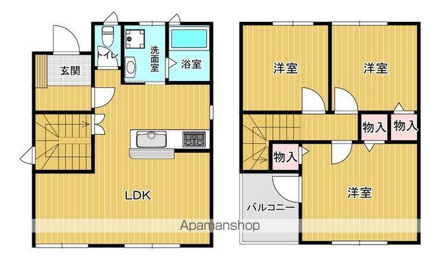 福岡市七隈線 賀茂駅 徒歩12分 2階建 築3年(3LDK)の間取り写真
