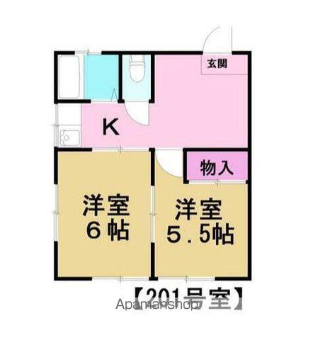 KCMハイツ(2K/2階)の間取り写真