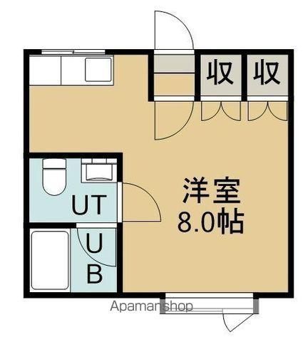 デュエルUコート(1K/2階)の間取り写真