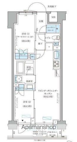 パークアクシス文京本郷(2LDK/6階)の間取り写真