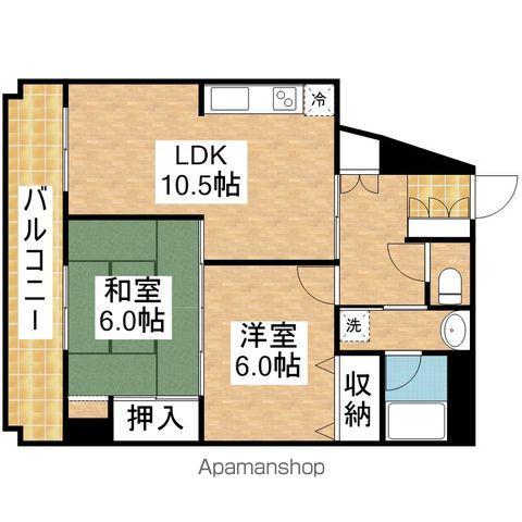 ヤマコ第2ビル(2LDK/7階)の間取り写真