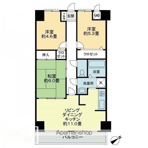 エスポワール辻(3LDK/7階)の間取り写真