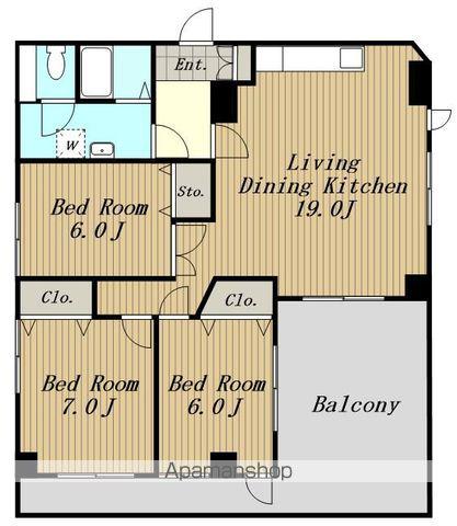 ヴィラージュ立川(3LDK/6階)の間取り写真