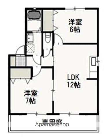 エクセレントハイツⅠ(2LDK/1階)の間取り写真