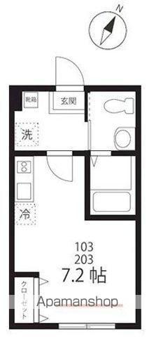 QUIET CRAB HOUSE三ツ沢上町(ワンルーム/1階)の間取り写真