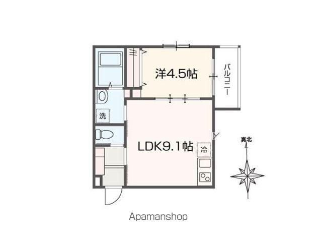 MELDIA東青梅(1LDK/3階)の間取り写真