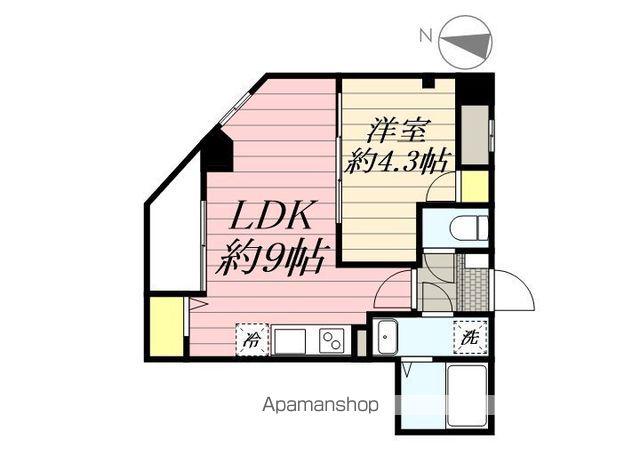 CONNECT PARK HILLS千葉中央(1DK/4階)の間取り写真